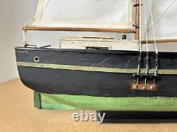 Vintage Hand Built Model of an 1800s/ 1900s American Fishing Smack Boat
