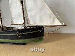 Vintage Hand Built Model of an 1800s/ 1900s American Fishing Smack Boat