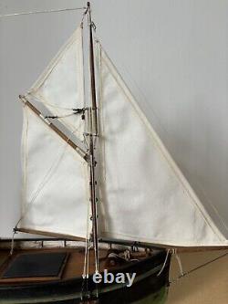Vintage Hand Built Model of an 1800s/ 1900s American Fishing Smack Boat
