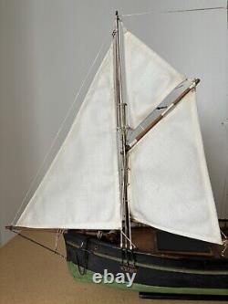 Vintage Hand Built Model of an 1800s/ 1900s American Fishing Smack Boat