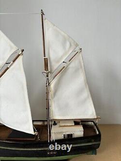 Vintage Hand Built Model of an 1800s/ 1900s American Fishing Smack Boat