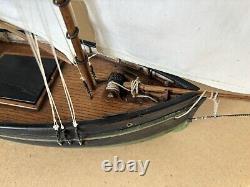 Vintage Hand Built Model of an 1800s/ 1900s American Fishing Smack Boat