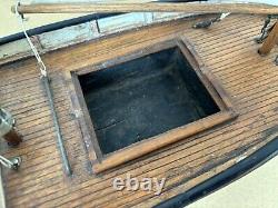 Vintage Hand Built Model of an 1800s/ 1900s American Fishing Smack Boat