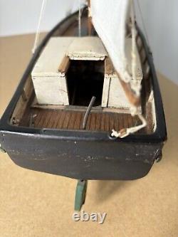 Vintage Hand Built Model of an 1800s/ 1900s American Fishing Smack Boat