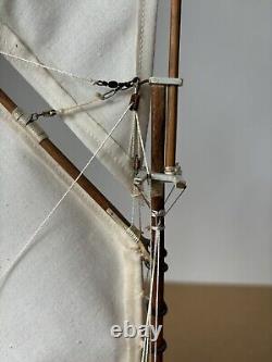 Vintage Hand Built Model of an 1800s/ 1900s American Fishing Smack Boat
