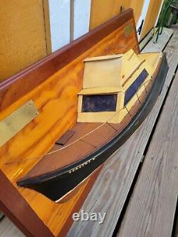 Vintage Handmade 36 Wooden Hubert Johnson Blackjack Boat Yacht Wall Display