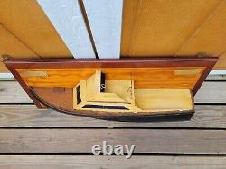 Vintage Handmade 36 Wooden Hubert Johnson Blackjack Boat Yacht Wall Display