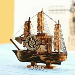 Vintage Handmade Wooden Model Clipper Sailing Ship Wood Sail Boat Nautical Decor