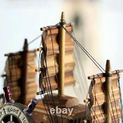 Vintage Handmade Wooden Model Clipper Sailing Ship Wood Sail Boat Nautical Decor