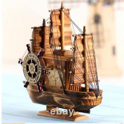 Vintage Handmade Wooden Model Clipper Sailing Ship Wood Sail Boat Nautical Decor