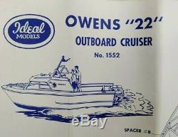 Vintage Ideal Models OWENS Fleetship 22 Outboard Cruiser Power Boats 1552 RARE