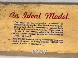 Vintage Ideal U. S. Submarine 24 Balsa Wood Model Kit UNASSEMBLED