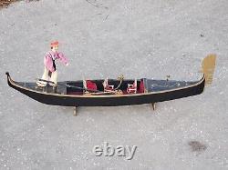 Vintage Italian Gondola Replica Model Venice Italy Wooden Boat Handmade 40 Long