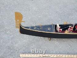 Vintage Italian Gondola Replica Model Venice Italy Wooden Boat Handmade 40 Long