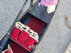 Vintage Italian Gondola Replica Model Venice Italy Wooden Boat Handmade 40 Long