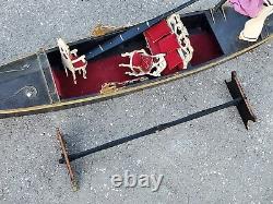 Vintage Italian Gondola Replica Model Venice Italy Wooden Boat Handmade 40 Long