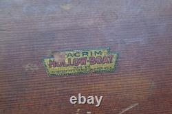 Vintage Jacrim Antique Wood Pond Yacht Sail Boat Hollow Hull with Lead Keel