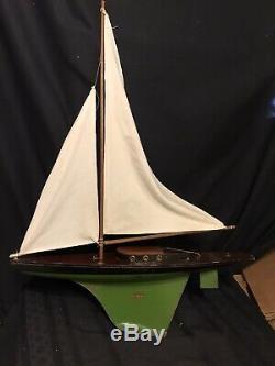 Vintage Jacrim Seaworthy Boats Toy Model Wood Pond Yacht Sail Boat SEA GULL 146