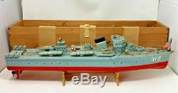 Vintage Japan Destroyer Ship Boat Wood Model TMY ITO With Wood Crate 19-2404