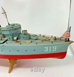 Vintage Japan Destroyer Ship Boat Wood Model TMY ITO With Wood Crate 19-2404