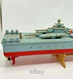 Vintage Japan Destroyer Ship Boat Wood Model TMY ITO With Wood Crate 19-2404