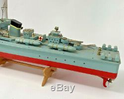 Vintage Japan Destroyer Ship Boat Wood Model TMY ITO With Wood Crate 19-2404