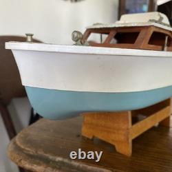 Vintage Japan LANGCRAFT Powered Model Toy wood Boat 1 Electric Motors