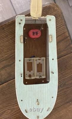 Vintage Japan LANGCRAFT Powered Model Toy wood Boat 1 Electric Motors