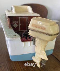 Vintage Japan LANGCRAFT Powered Model Toy wood Boat 1 Electric Motors