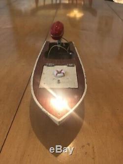 Vintage Japanese Wooden Toy Model Boat Vintage Toy Outboard Motor Sakai Motor