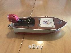 Vintage Japanese Wooden Toy Model Boat Vintage Toy Outboard Motor Sakai Motor