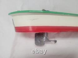 Vintage KMK Kokusai Wooden Scientific Models Boat Ship WithMotor Box Battery Op