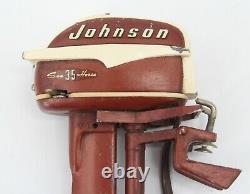 Vintage K&O Johnson 35 HP Seahorse Toy Outboard Motor Model Wood Boat Sea Horse
