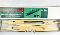 Vintage Krick U25 Submarine R/C Model Kit #20220 (Unterseeboot U25) Wood/Plastic