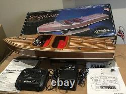 Vintage Kyosho Streamliner Electric Model Wooden Speed Boat