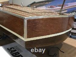Vintage Kyosho Streamliner Electric Model Wooden Speed Boat