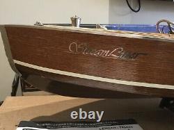 Vintage Kyosho Streamliner Electric Model Wooden Speed Boat