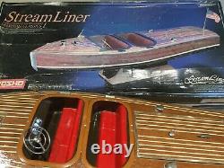 Vintage Kyosho Streamliner Electric Model Wooden Speed Boat