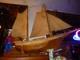 Vintage Large Handcrafted Wooden Model Boat Sailboat 42 Nautical Ship