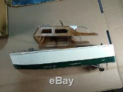 Vintage Lang Craft Battery Powered Driven Model Boat Wood