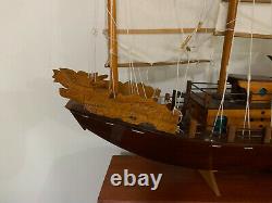 Vintage Large Chinese Junk/Boat Wooden Sculpture/Model Hand Made
