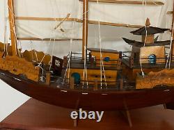 Vintage Large Chinese Junk/Boat Wooden Sculpture/Model Hand Made