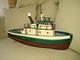 Vintage Large Wood Model 24 Tugboat With Motor Was Remote Control Now Display