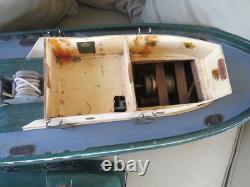 Vintage Large Wood Model 24 Tugboat With Motor Was Remote Control Now Display Vintage Large Wood Model 24 Tugboat With Motor Was Remote Control Now Display