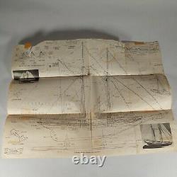 Vintage Les Produits Easykit'Bluenose' Solid Hull Wood Ship Model Kit 33 long