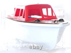 Vintage Lucky Toy Japan Power Boat Battery Operated Wooden Deck Model Works Well