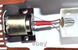 Vintage Lucky Toy Japan Power Boat Battery Operated Wooden Deck Model Works Well
