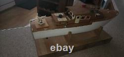 Vintage Mid 20th century wooden model electric boat