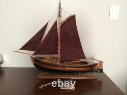Vintage Mid-Century Dutch Botter Boat Model