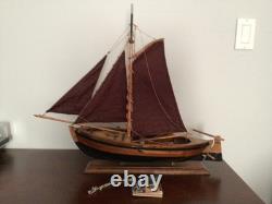 Vintage Mid-Century Dutch Botter Boat Model
